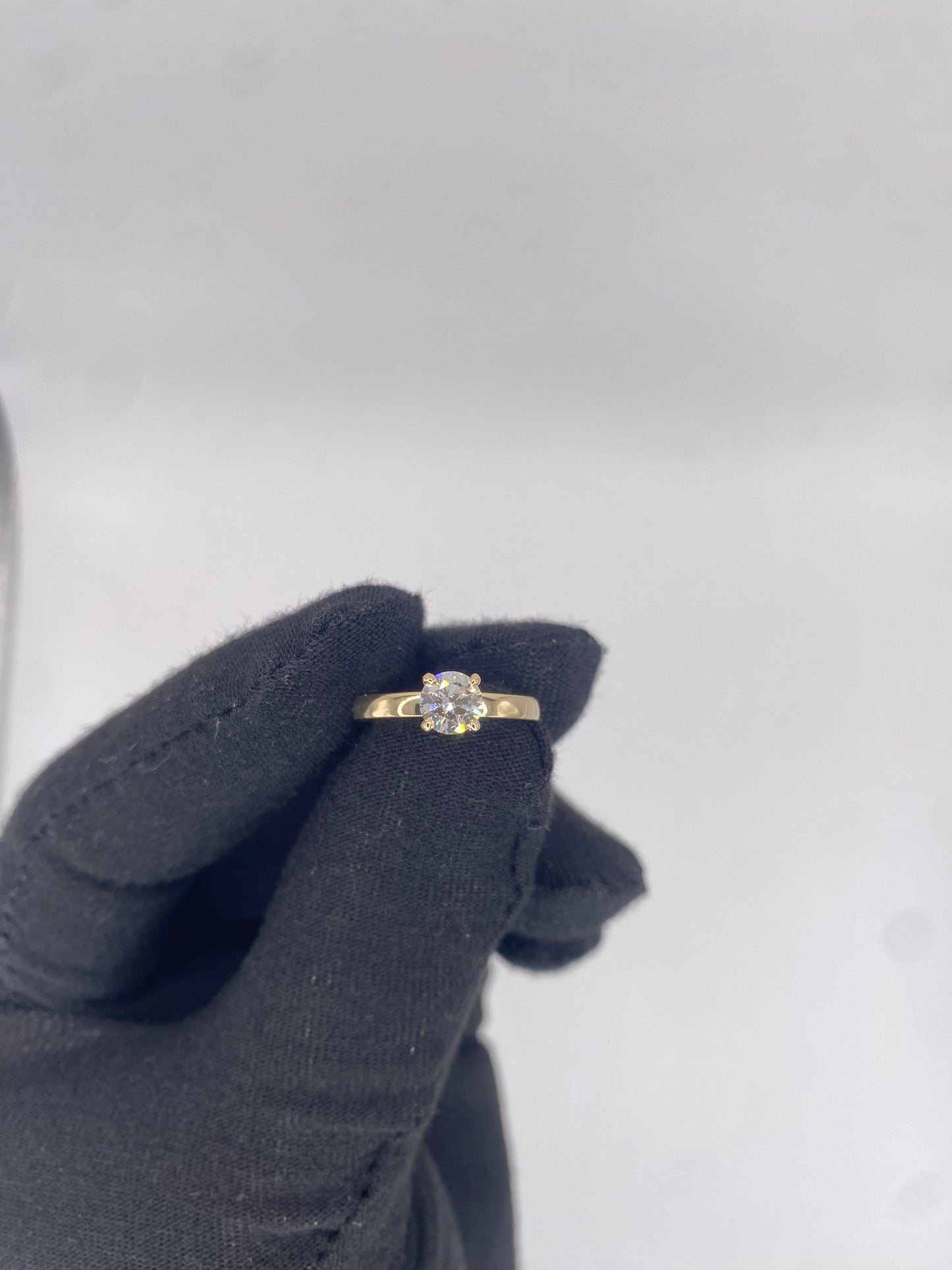 14K Yellow Gold Solitaire Lab Diamond Ring