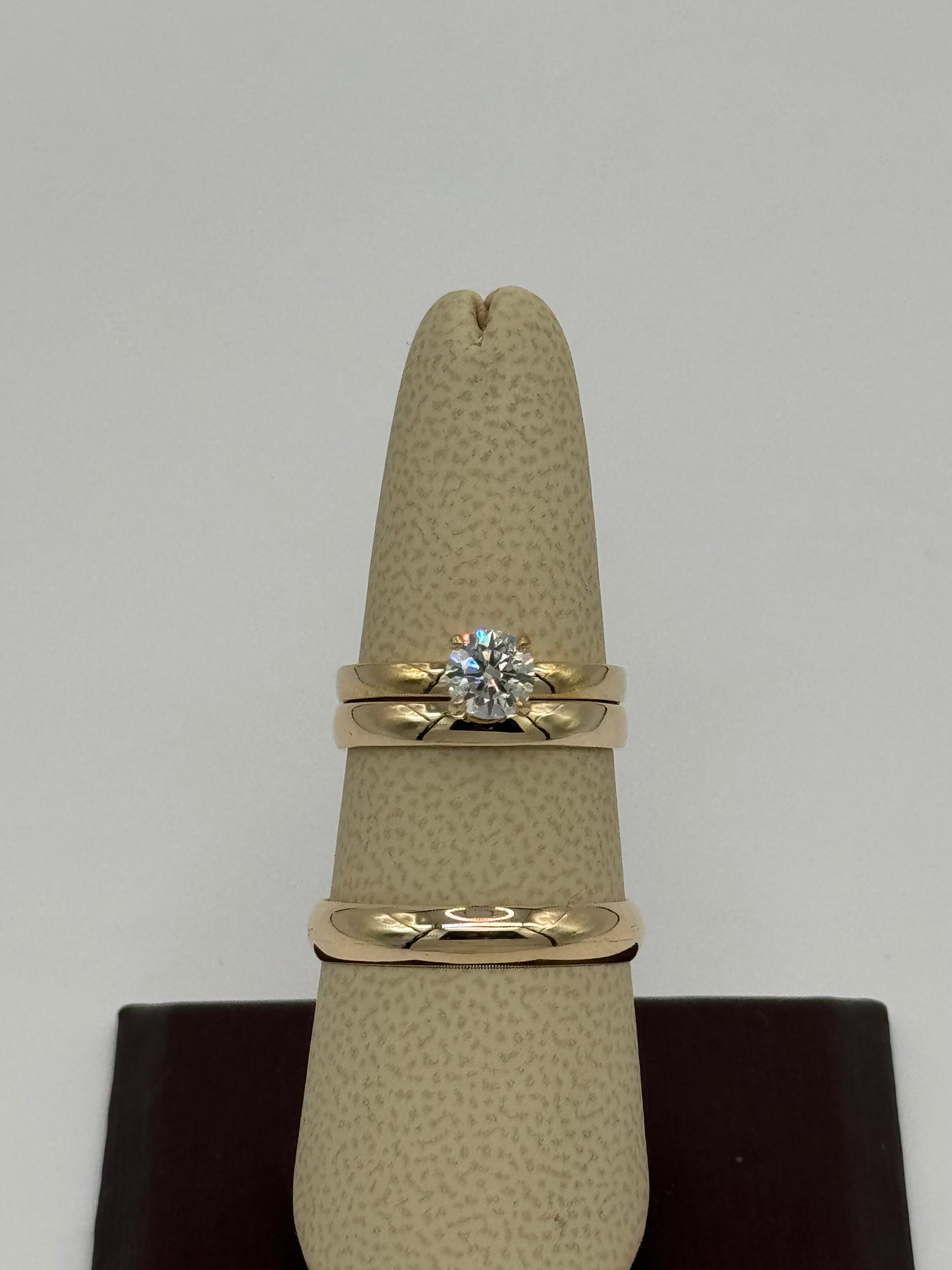 14K Yellow Gold Solitaire Lab Diamond Ring