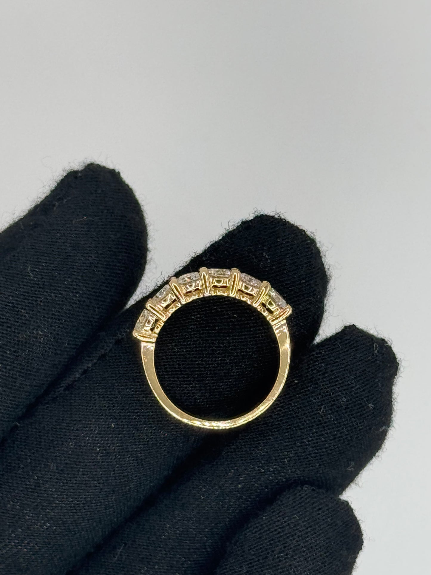 14K Yellow Gold, Half Eternity Diamond 3mm