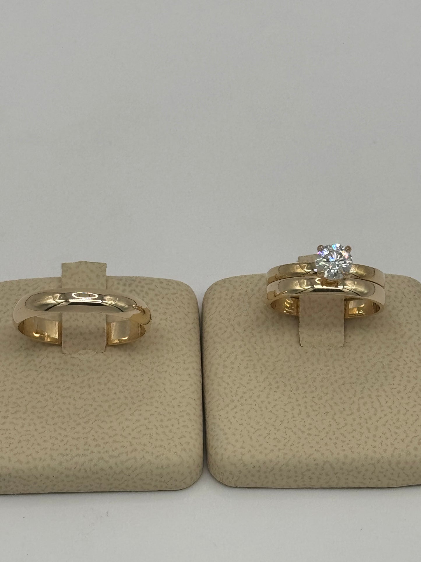 14K Yellow Gold Solitaire Lab Diamond Ring