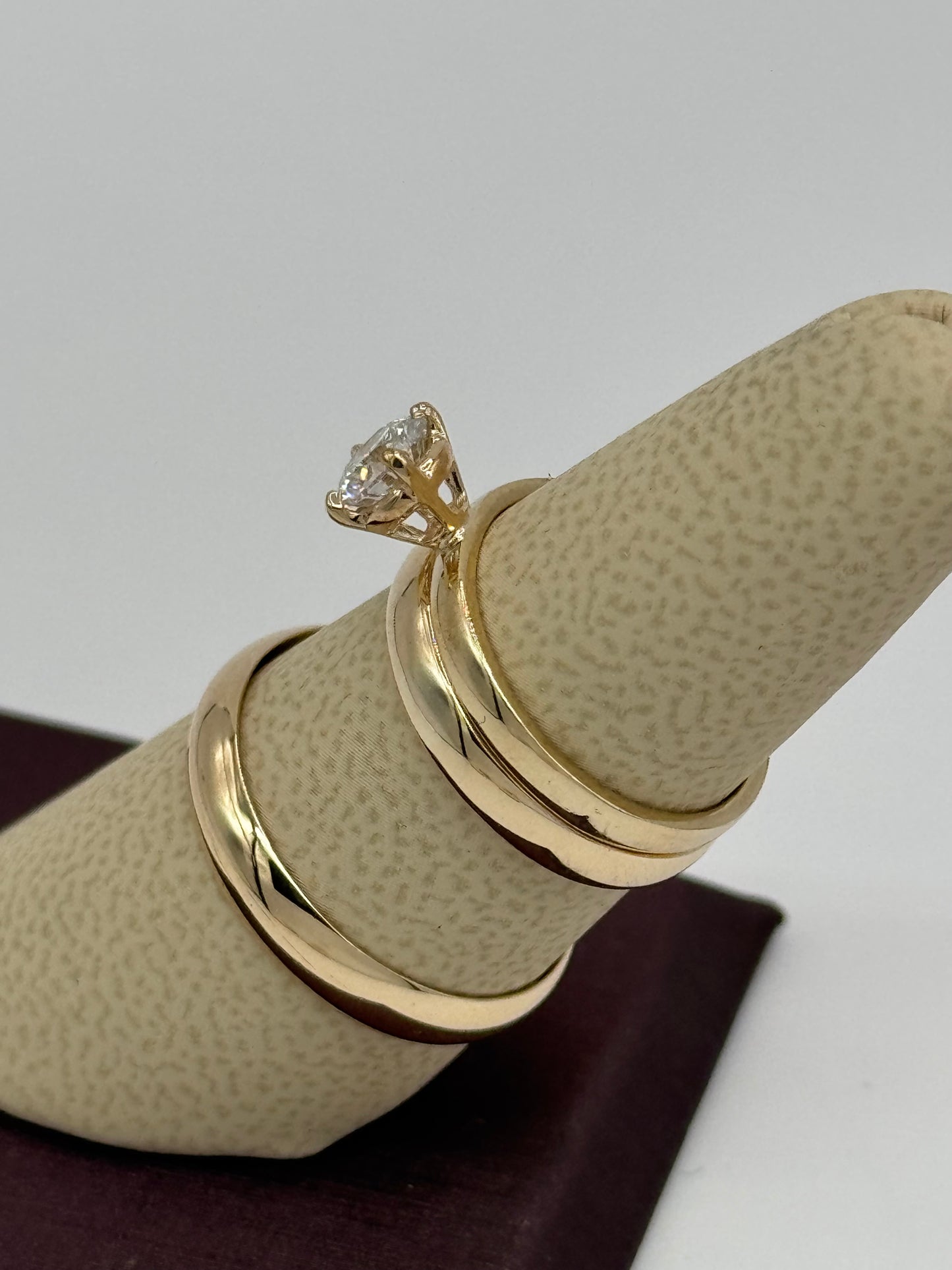 14K Yellow Gold Solitaire Lab Diamond Ring