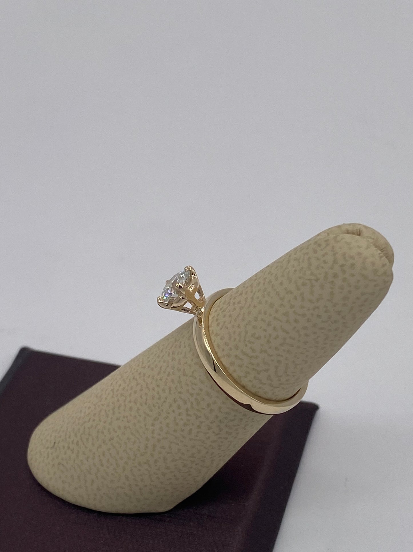 14K Yellow Gold Solitaire Lab Diamond Ring