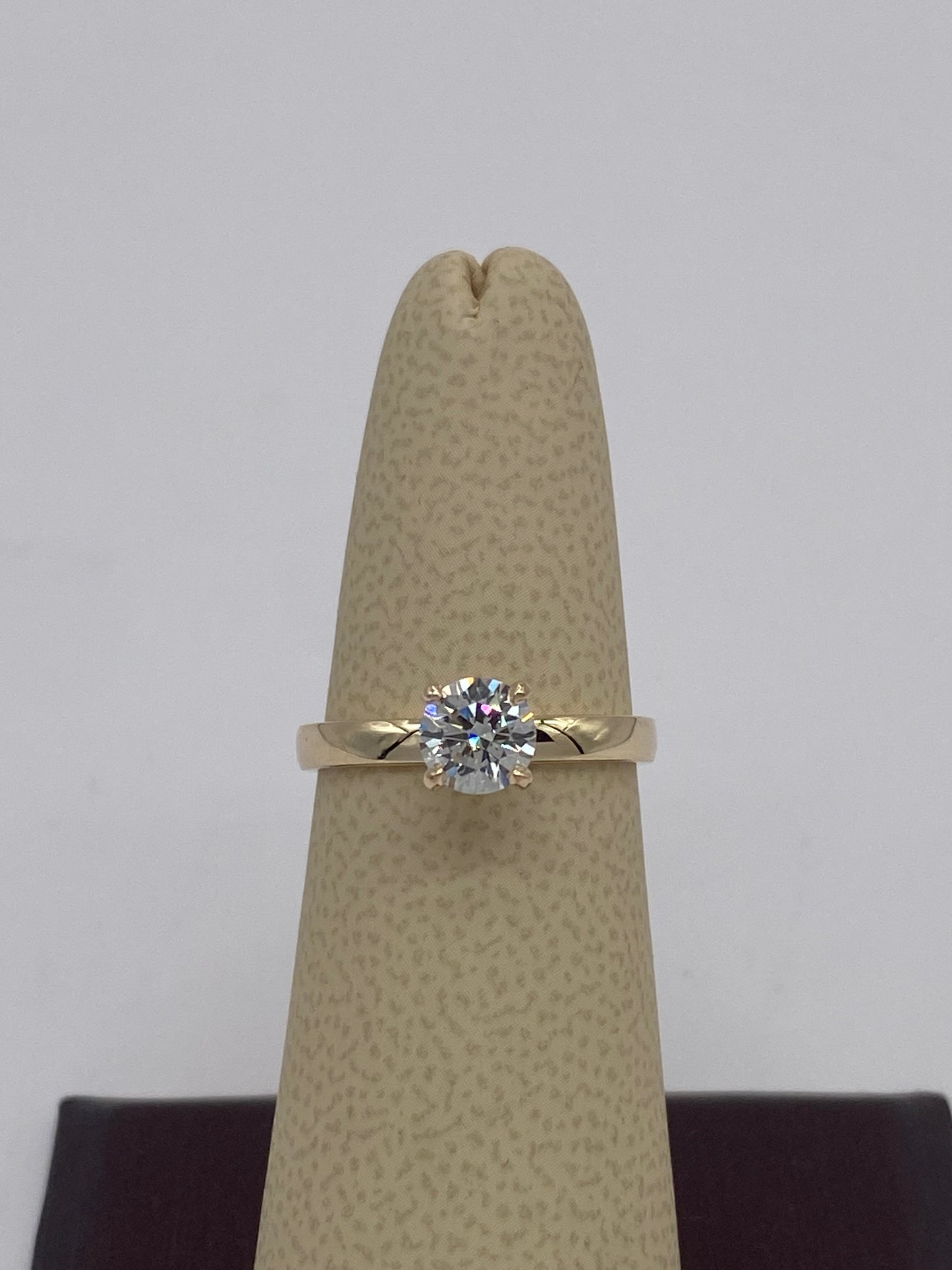 14K Yellow Gold Solitaire Lab Diamond Ring