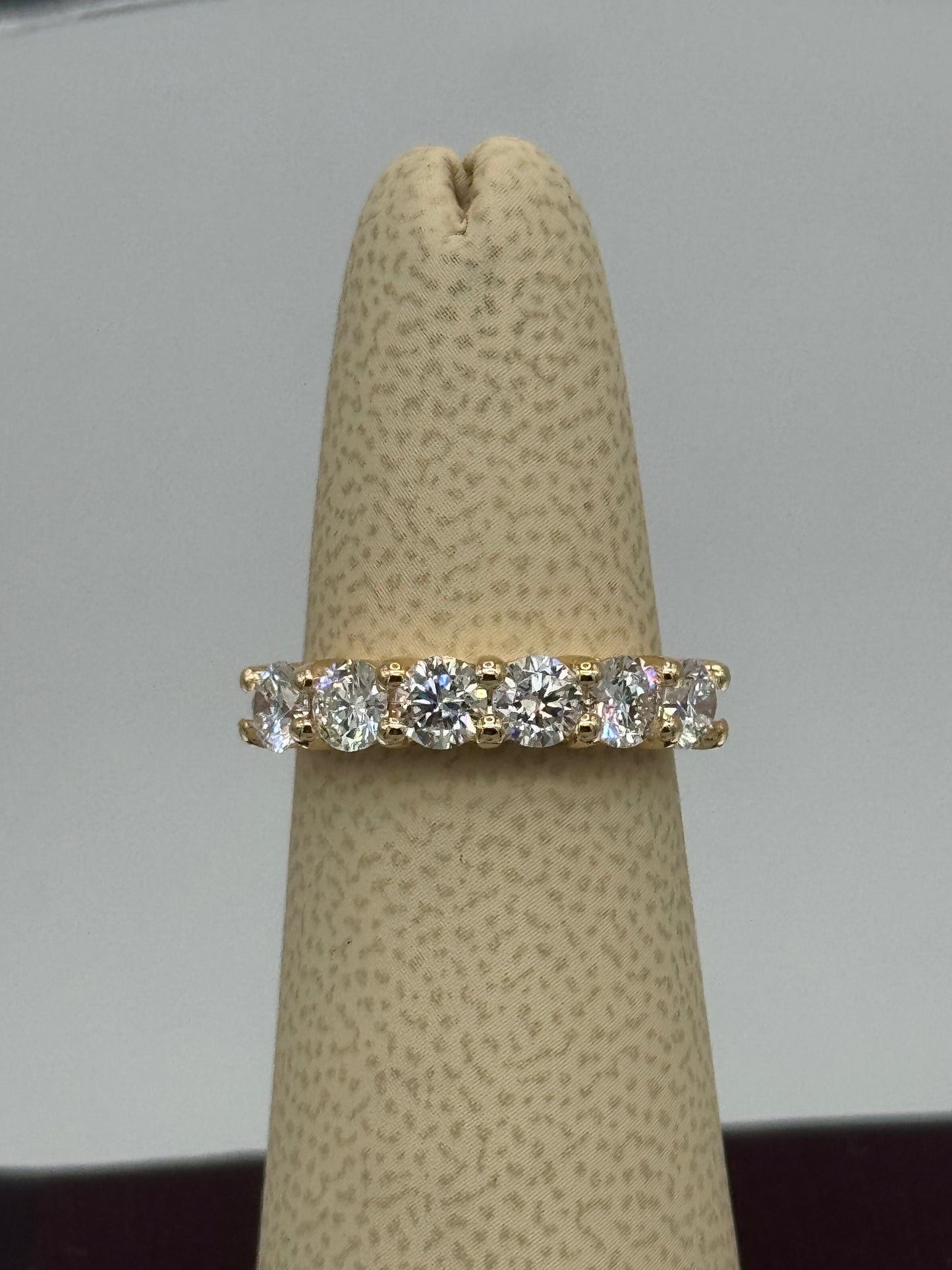 14K Yellow Gold, Half Eternity Diamond 3mm