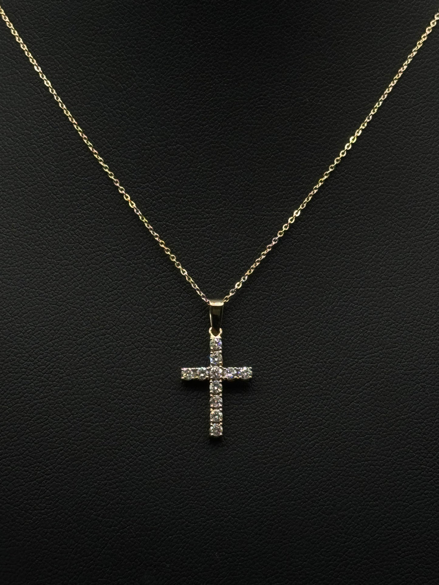 Cross Necklace 14K Yellow Gold Diamond