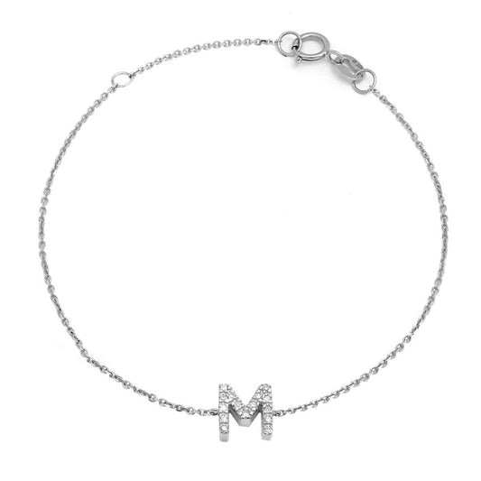 Diamond Bracelet Initial “M”