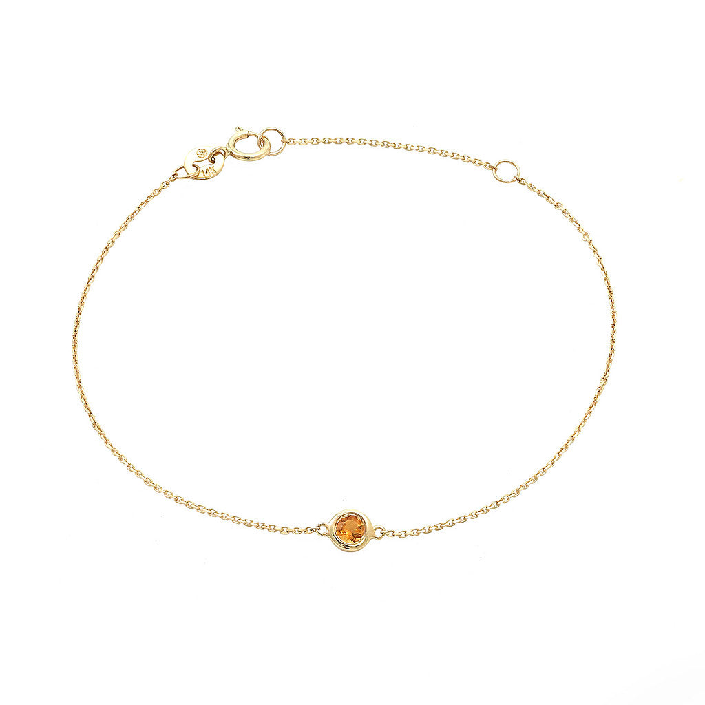 Round Bezel Citrine Bracelet