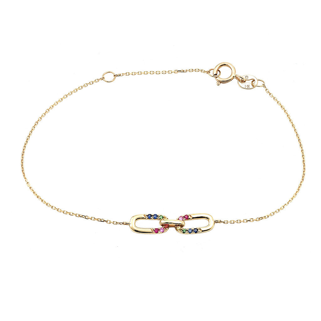 Round Prong Multi-Gem Bracelet