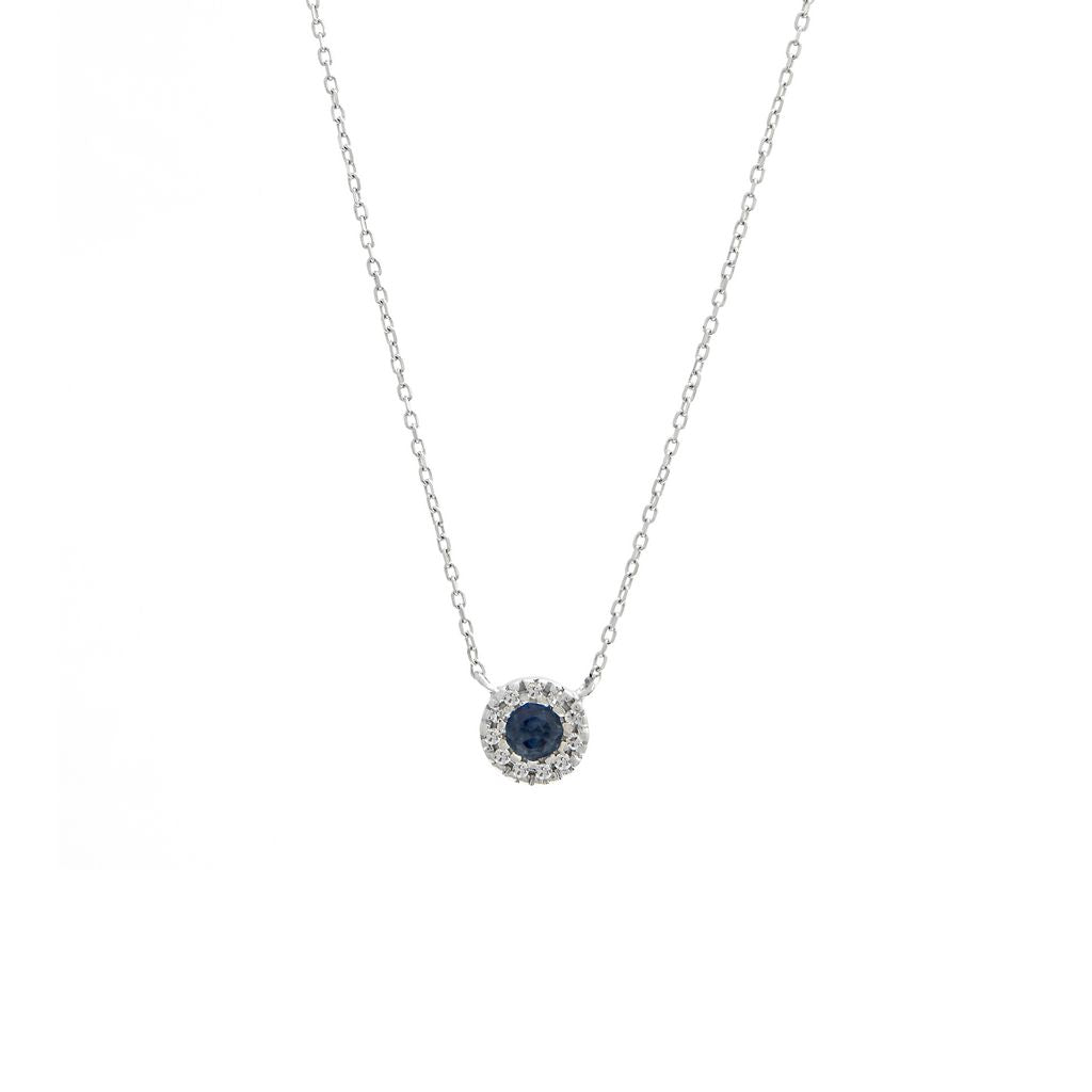 Celestial Halo Sapphire Necklace