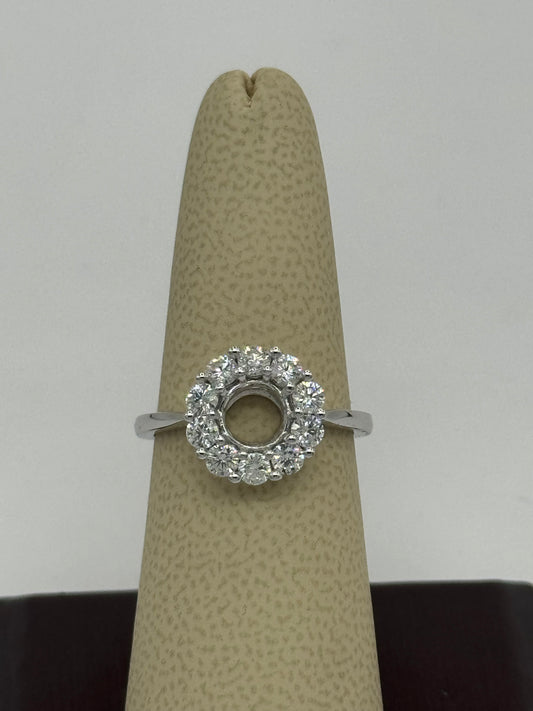 14K White Gold Round Cut Sun