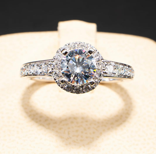 14K White Gold Ring Solitaire