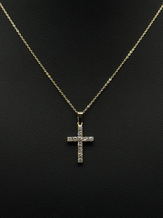 Cross Necklace 14K Yellow Gold Diamond