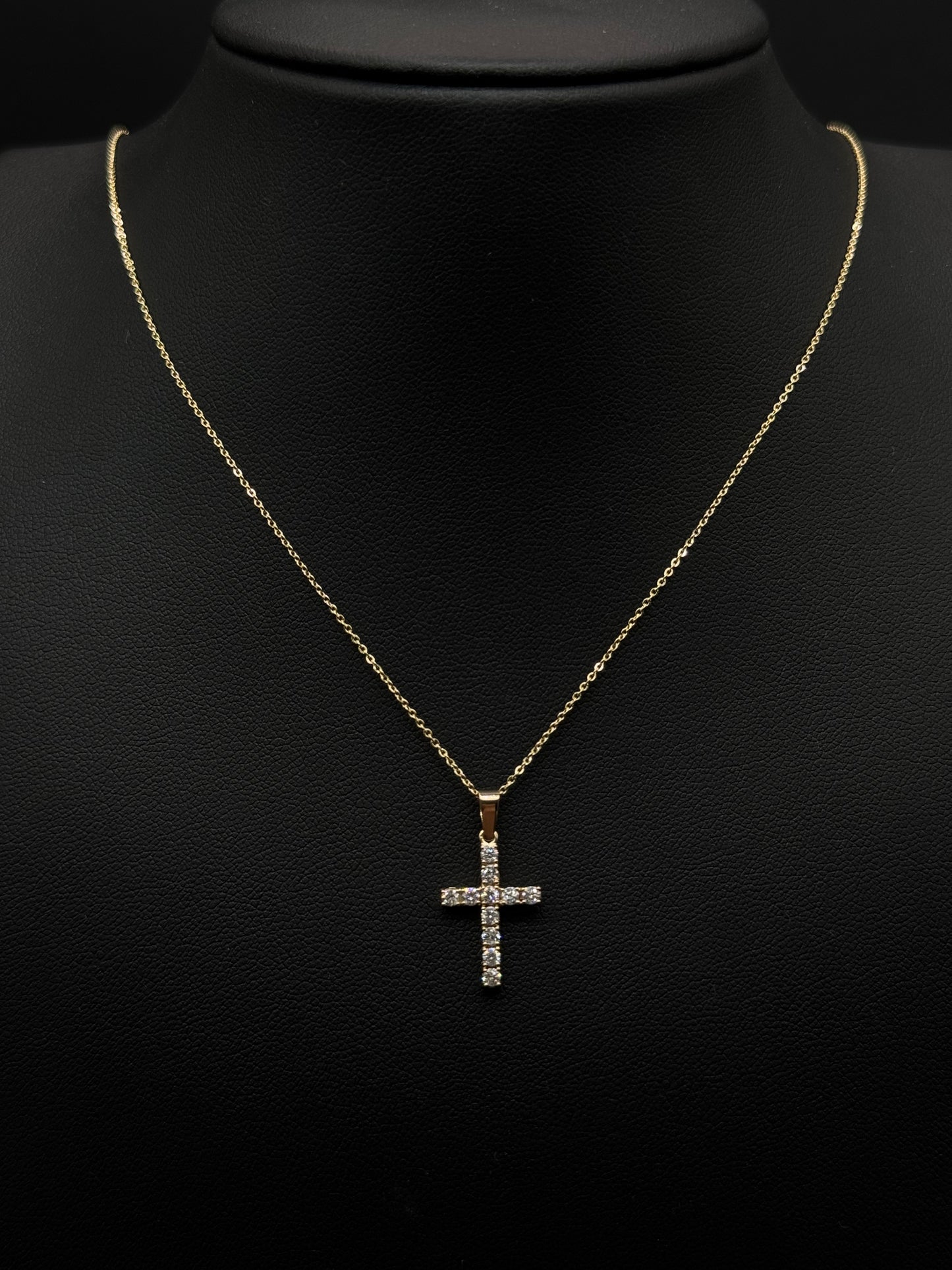 Cross Necklace 14K Yellow Gold Diamond